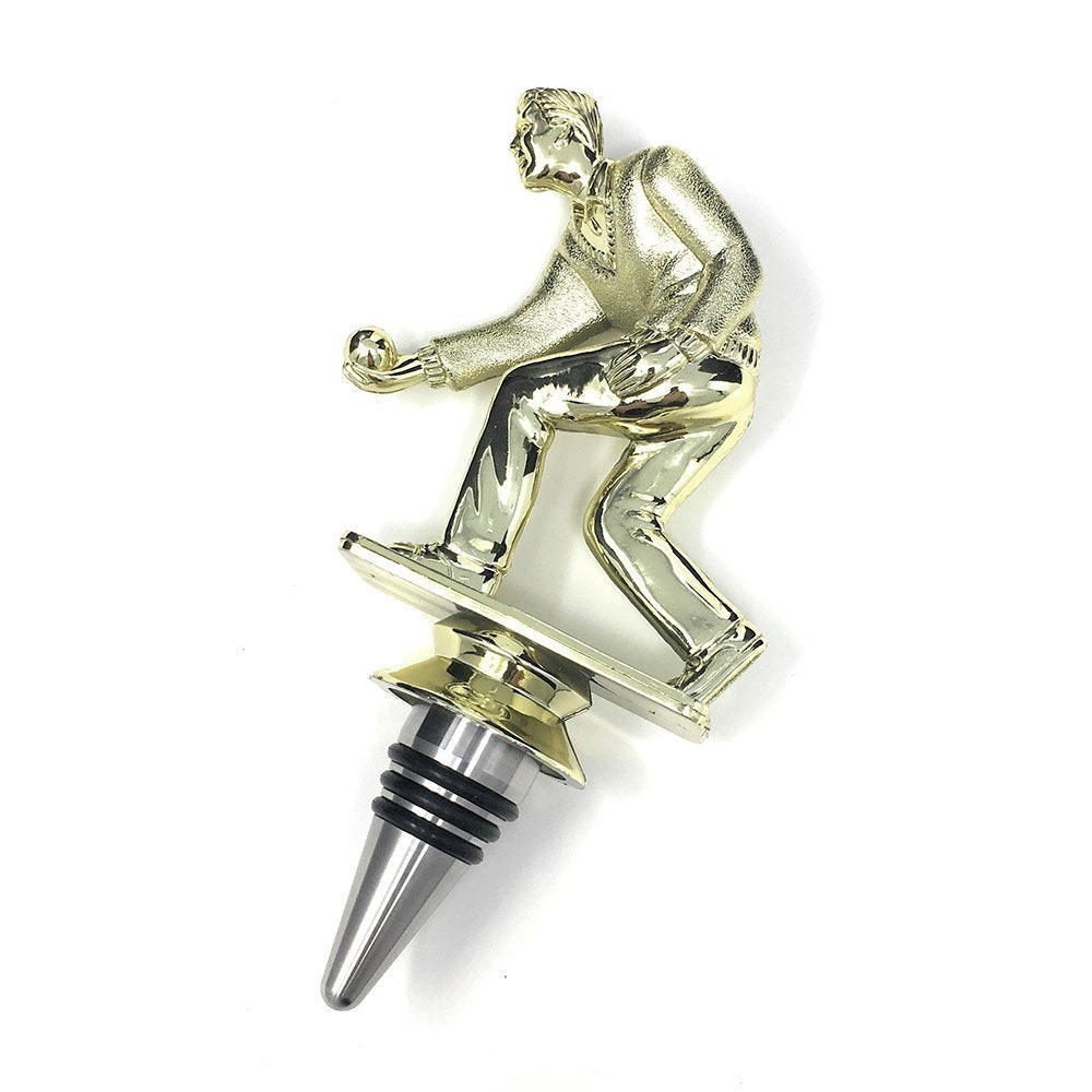 Handmade Bottle Stopper made from Repurposed Bocce Trophy